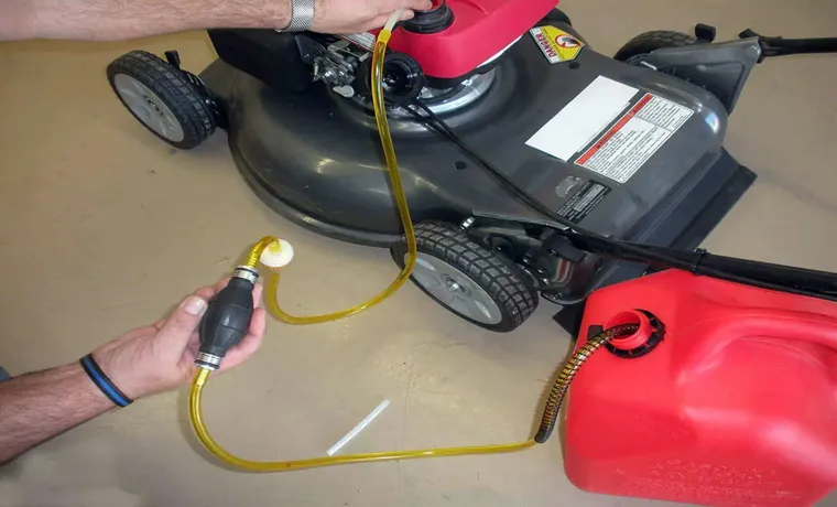 how to drain lawn mower gas
