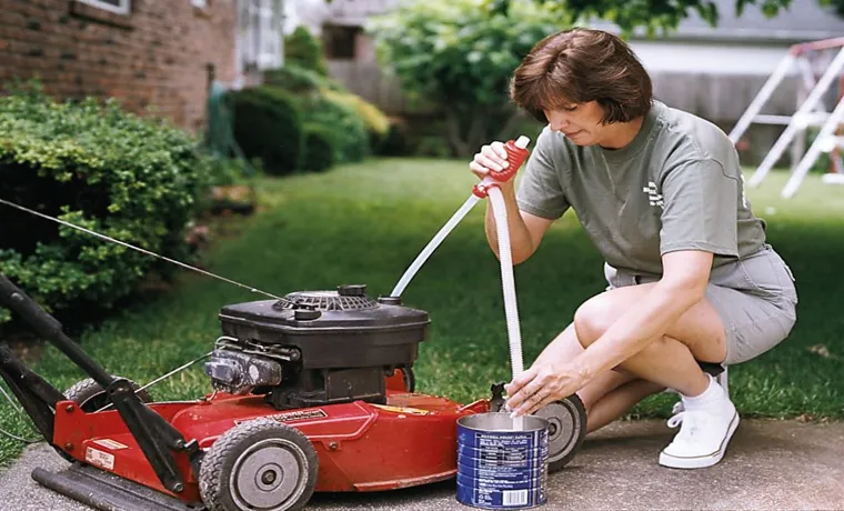 how to get old gas out of a lawn mower
