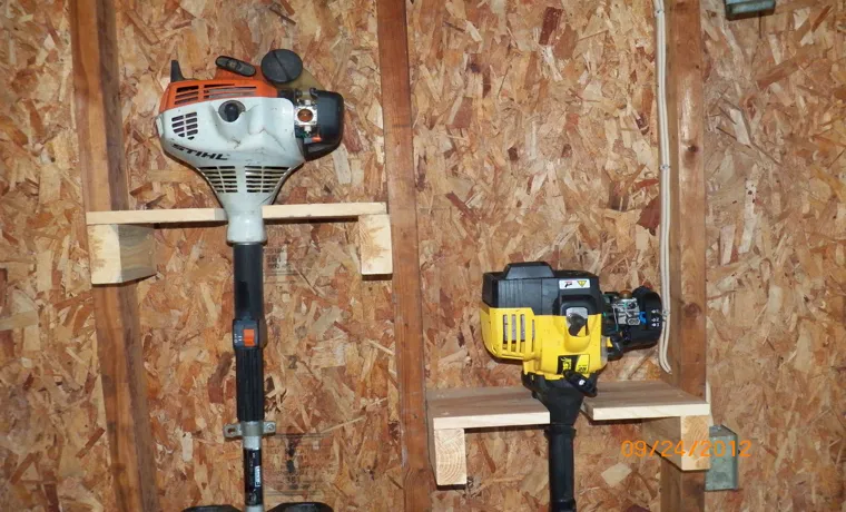 how to hang on wall stihl weed eater