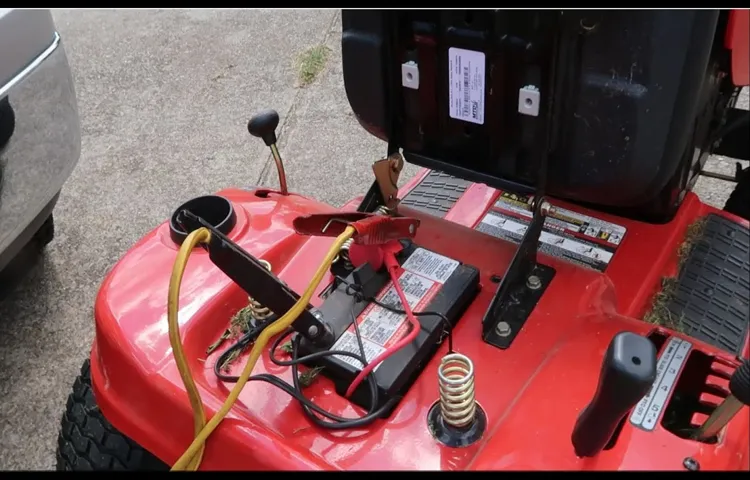how to jump lawn mower battery