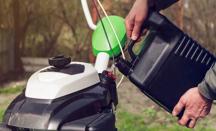 how to put gas in lawn mower