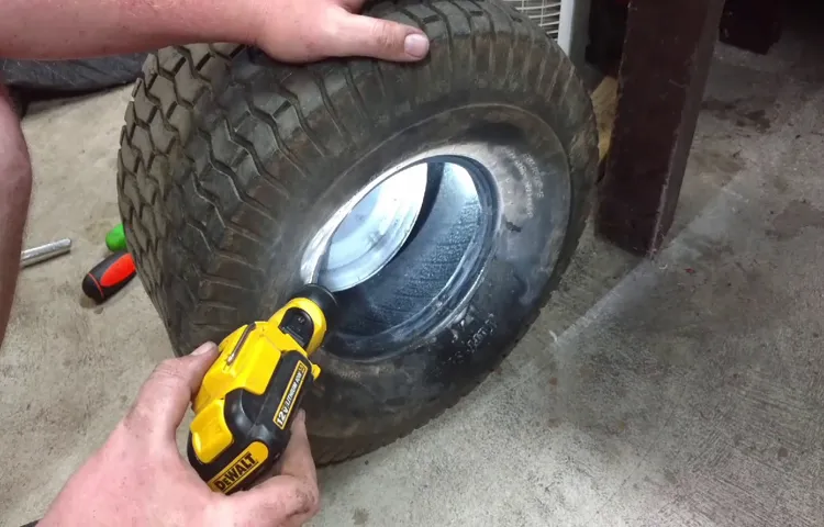how to seat a tubeless lawn mower tire