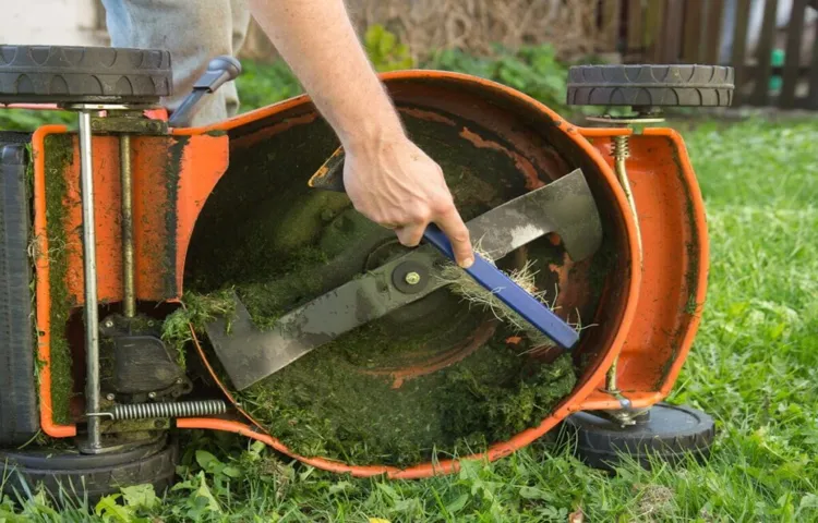 how to sharpen a lawn mower blade with a grinder