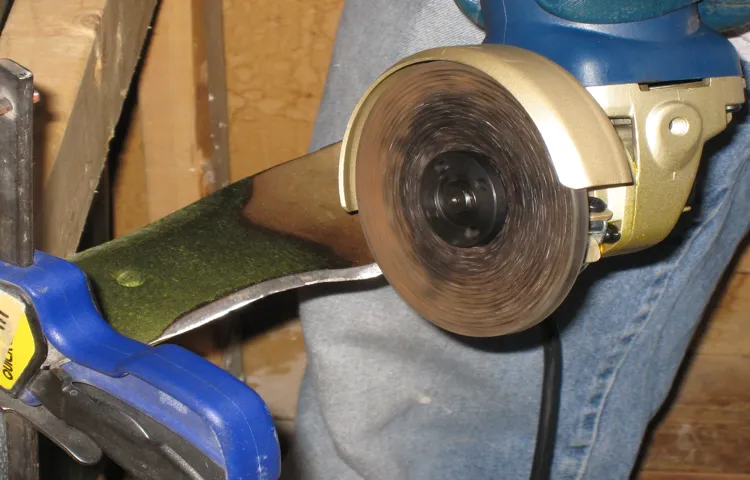 how to sharpen a lawn mower blade with grinder