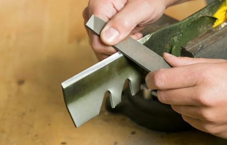 how to sharpen push lawn mower blades without removing