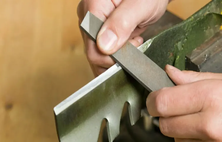 how to sharpen rotary lawn mower blades