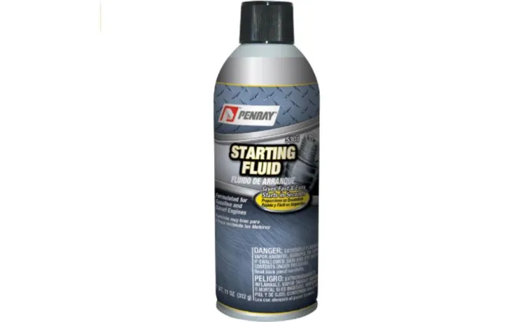 how to spray starter fluid into riding lawn mower
