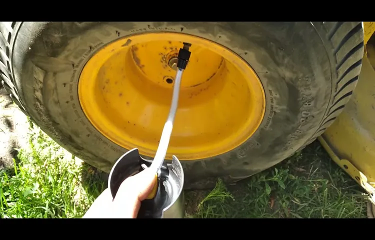 how to take a lawn mower tire off