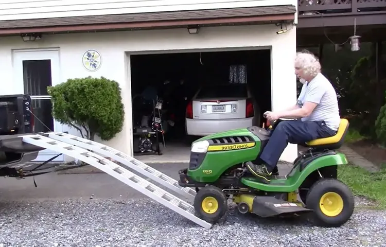 how to transport a riding lawn mower