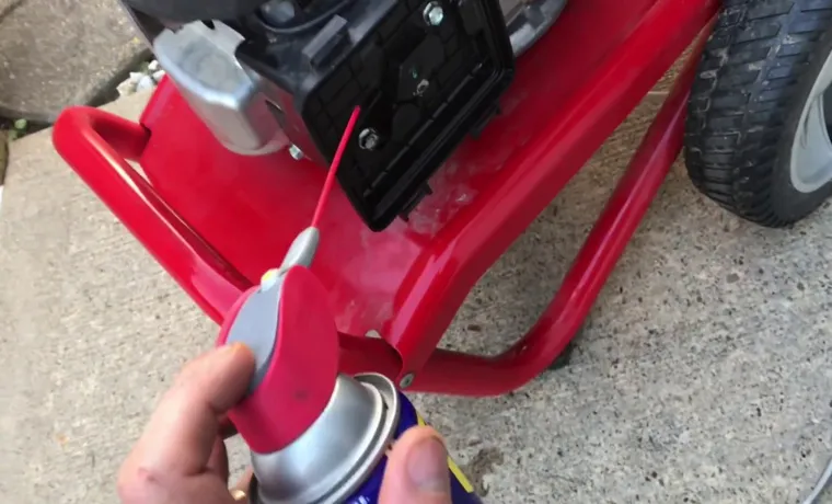 how to use starting fluid on a lawn mower