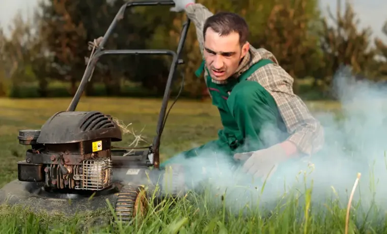 lawn mower blowing white smoke and leaking oil why