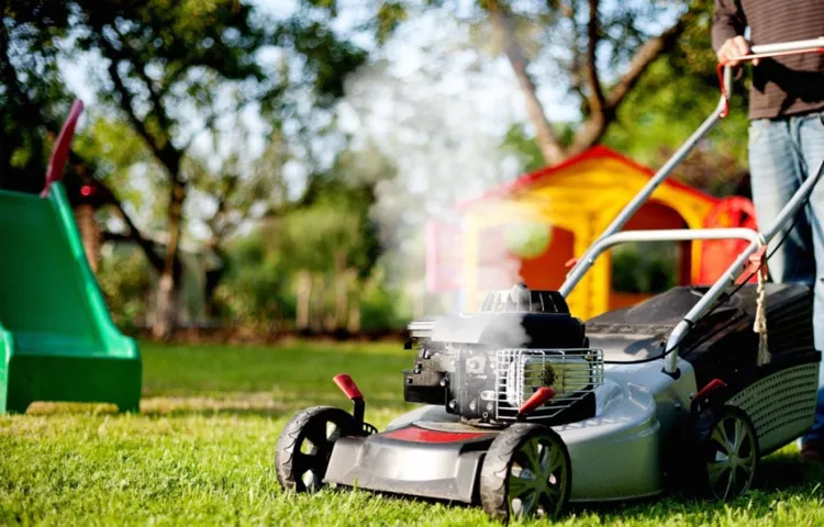 what does white smoke from lawn mower mean