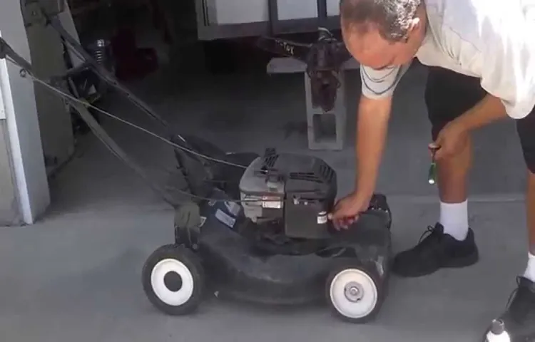 Where do you spray starting fluid on a lawn mower for easy starting