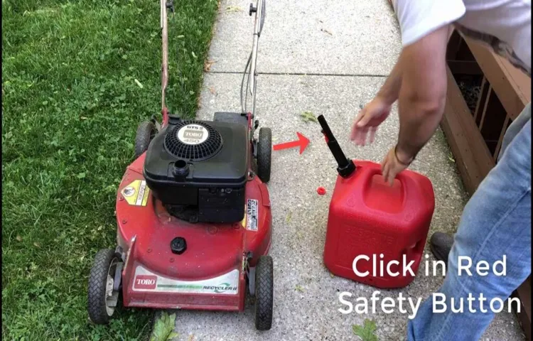 where to put gas in lawn mower