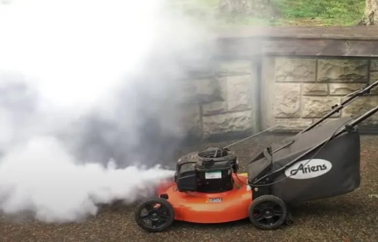 why is my lawn mower smoking white