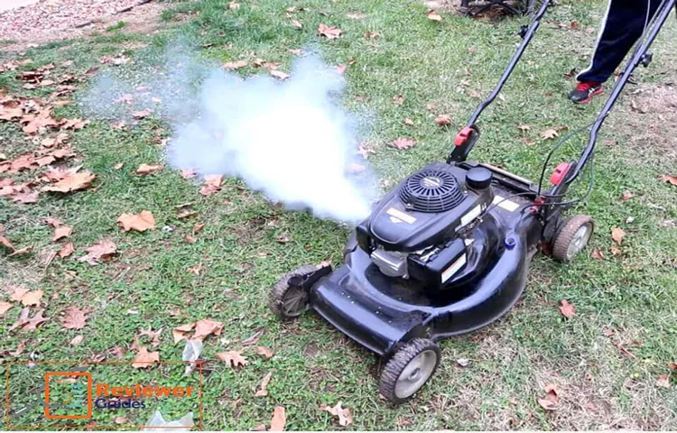 why is white smoke coming out of my lawn mower