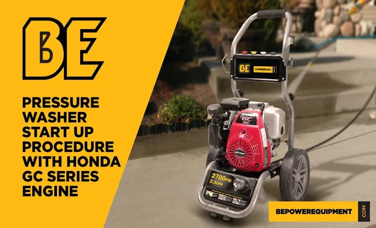 how to tune up a honda pressure washer