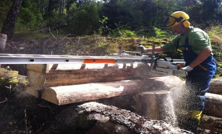 how to use a ladder as a chainsaw mill guide