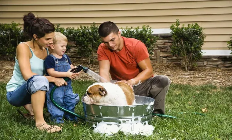 can you wash a dog with a garden hose