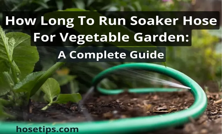 how long to run a soaker hose for garden