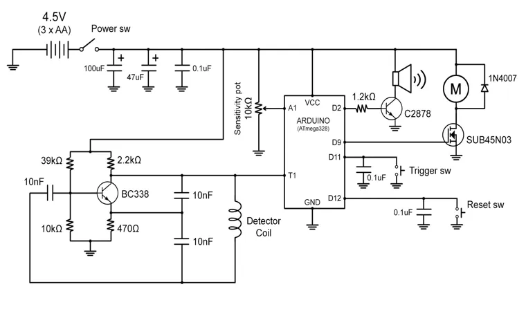 how to make a metal detector circuit