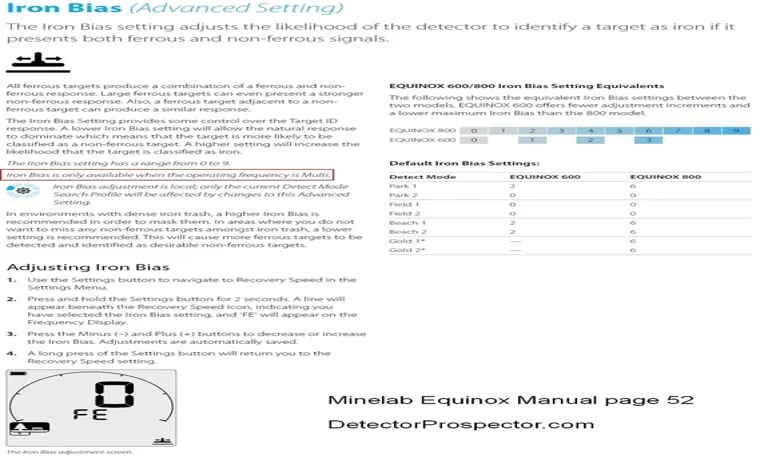 what is iron bias with a metal detector