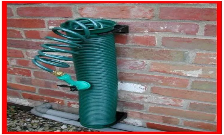 a garden hose is coiled for storage each subsequent