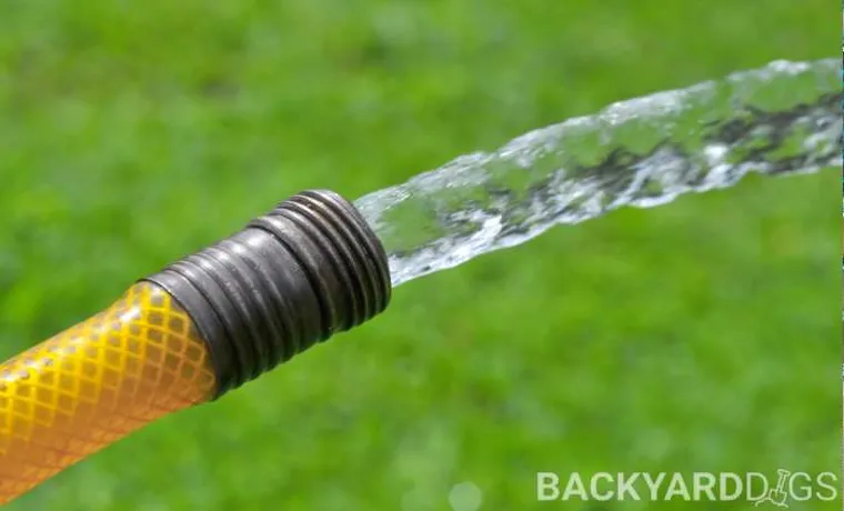 a garden hose with a diameter of