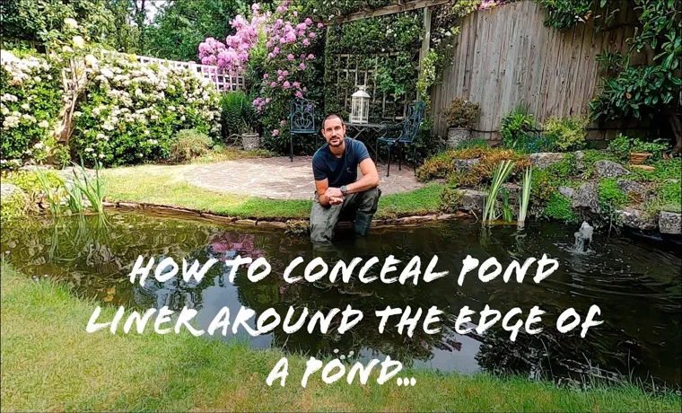 how to hide pond liner edge